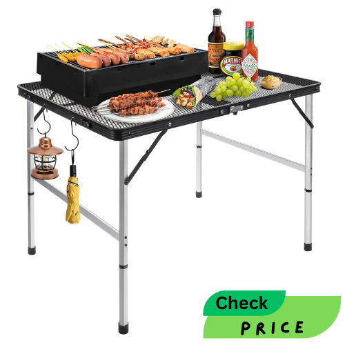 jkwokback 3ft x 2ft Portable Camping Grill Table - aurafurnish.com